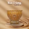 Chậu trồng sen men vàng họa tiết hoa cổ