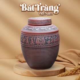 Chum sành ngâm rượu họa tiết Đông Sơn Âu Lạc BT-CR01