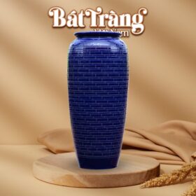 Chum nước men xanh coban khắc sao viền tròn BT-LN01