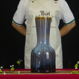 Lọ hoa "dáng đầm" men hoả biến màu tím BT-LH08