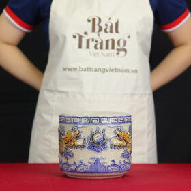 Bát hương thờ men rạn "họa tiết rồng" BT - ĐT13
