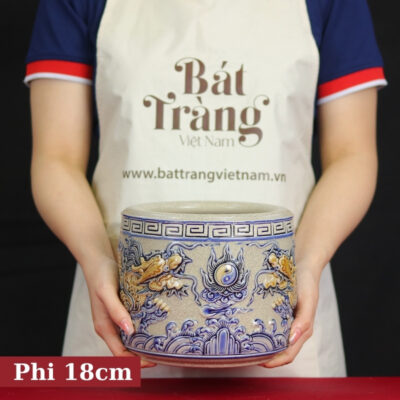 Bát hương thờ men rạn "họa tiết rồng" BT - ĐT13