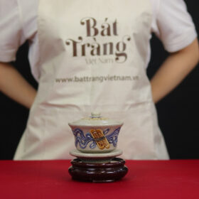 Bát sâm thờ men rạn "hoạ tiết cuốn thư" BT- ĐT06