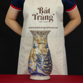 Lọ hoa thờ men rạn "họa tiết công đào" BT - ĐT15