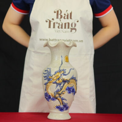 Lọ miệng lượn thờ men rạn "họa tiết rồng" BT - ĐT18