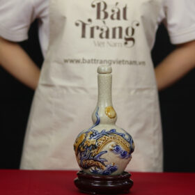 Nậm rượu thờ men rạn "hoạ tiết rồng" BT- ĐT11