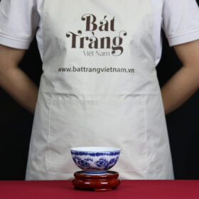 Bát cơm thờ men lam Bát Tràng vẽ họa tiết rồng BT-ĐT42