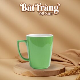 Cốc Sứ Bát Tràng Dáng Vuông Quai Vuông 390ml BT-LS18