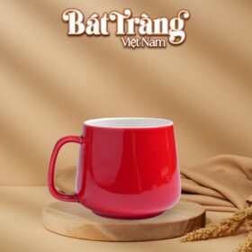 Cốc Sứ Bát Tràng Men Màu Dáng Bầu Quai Vuông 300mlBT-LS17