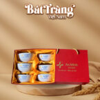 Bộ 6 bát cơm quà tặng in logo sứ trắng Bát Tràng BT-QT38