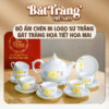 Bộ bao gồm 1 ấm, 6 chén, 7 đĩa lót, tất cả đều đồng bộ về kiểu dáng và họa tiết