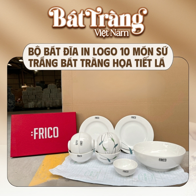 Bát Tràng Việt Nam nhận in logo lên bộ bát đĩa và hộp quà