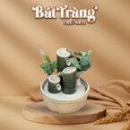 Bộ thác nước phong thủy cảnh trúc mini men hỏa biến BT-TN17