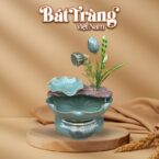 Bộ thác nước phong thủy sen nụ men hỏa biến xanh ngọc BT-TN1