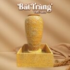 Chum nước men vàng khắc tân cổ điển vàng viền tròn BT-LN09