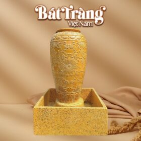 Chum nước men vàng khắc tân cổ điển vàng viền tròn BT-LN09