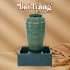 Chum nước men xanh ngọc lục bảo khắc xanh kẻ viền tròn BT-LN06
