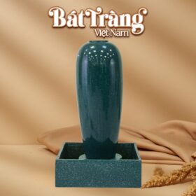 Chum nước men xanh rêu vân đá viền tròn BT-LN04