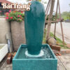 Hình ảnh thực tế chum nước men xanh rêu vân đá viền tròn BT-LN04