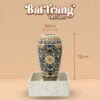 Kích thước chum nước men xanh vàng khắc tân cổ điển viền tròn BT-LN03