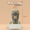 Kích thước chum nước men xanh vàng khắc tân cổ điển viền tròn BT-LN03