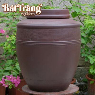 Hình ảnh thực tế chum sành ngâm rượu trơn gốm Bát Tràng BT-CR04