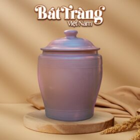 Hũ đựng gạo trơn gốm sành Bát Tràng BT-HG03