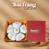 Khay mứt Bát Tràng Việt Nam in logo dáng hoa 5 cánh kẻ chỉ vàng BT-QT64