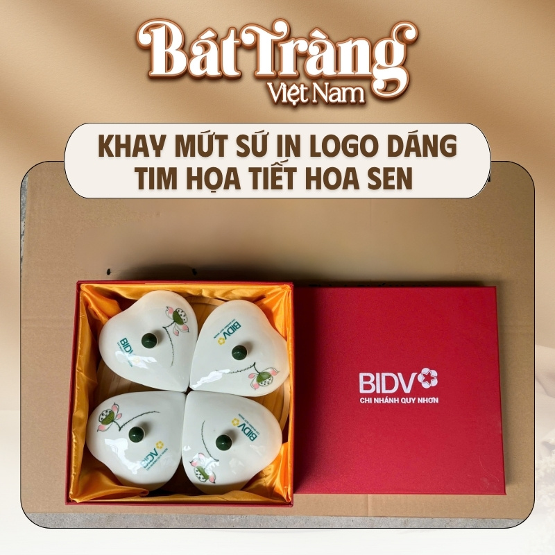 Xưởng Gốm Việt hỗ trợ in logo riêng, thiết kế bao bì đồng bộ
