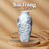 Lọ hoa gốm sứ Bát Tràng in logo dáng cổ rụt họa tiết hoa sen BT-QT51