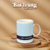Cốc sứ Bát Tràng Việt Nam dáng trụ quai C in logo 350ml BT-QT59