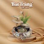 Thác nước phong thủy dáng hoa sen đắp đại vàng nâu BT-TN13