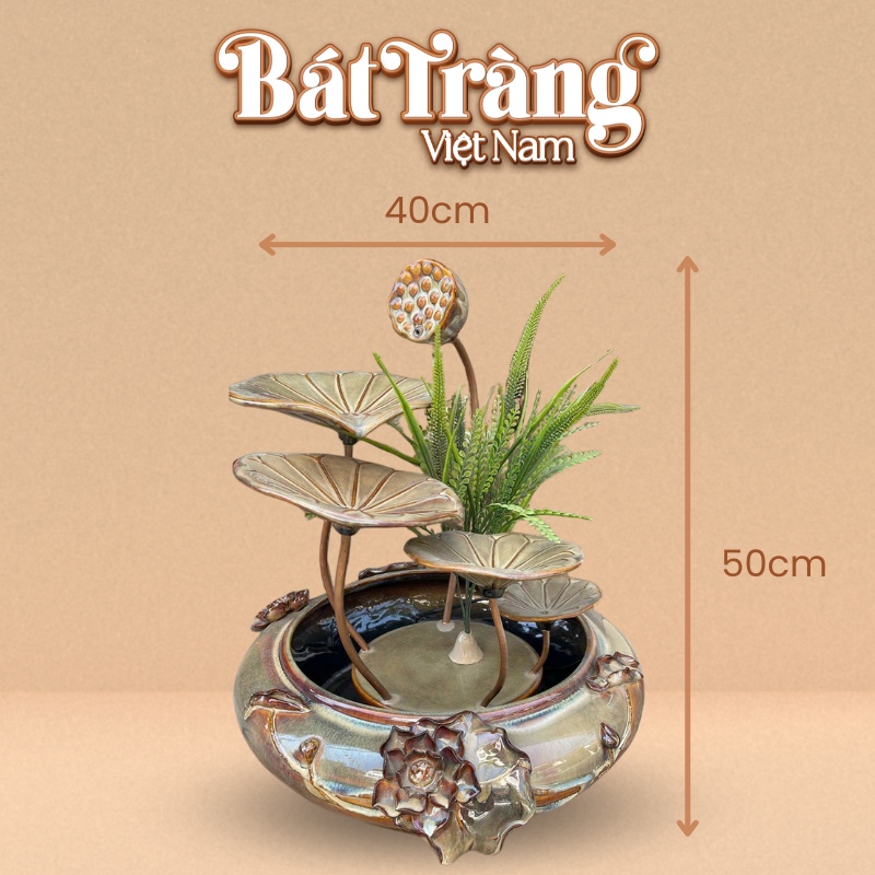 Kích thước lớn 50 x 40 cm phù hợp với các không gian rộng như phòng khách, sảnh chờ