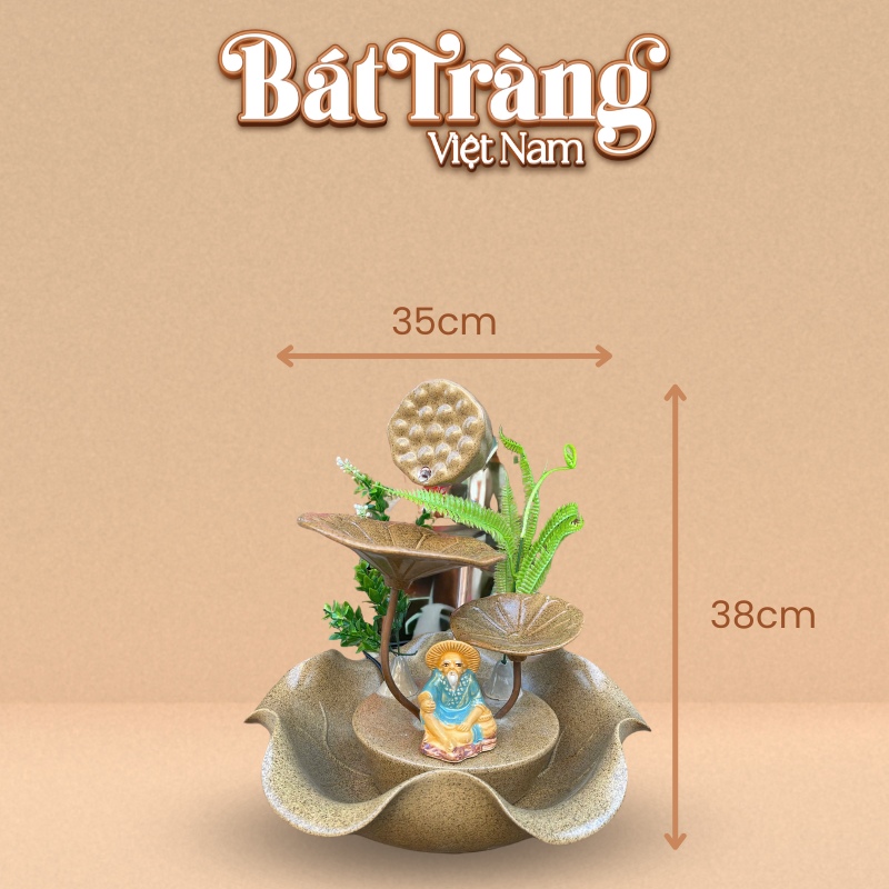 Kích thước nhỏ gọn 38 x 35 cm dễ dàng đặt ở nhiều vị trí khác nhau mà không chiếm nhiều diện tích