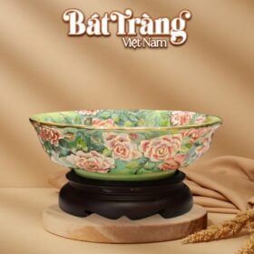Bát nước tụ thủy Bát Tràng vẽ vàng Bích Nhung Khai Phúc BT-BNTH06