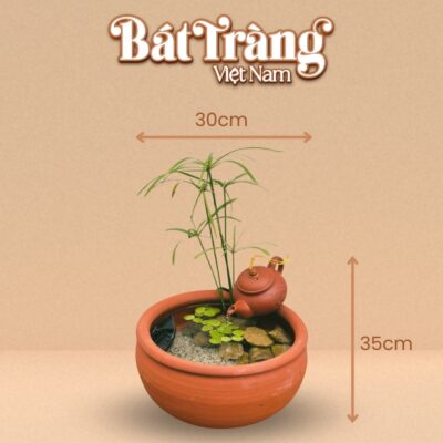 Sản phẩm có đường kính miệng 35cm và chiều cao tổng 30cm