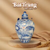 Chum sứ ngâm rượu men lam Bát Tràng vẽ chim trĩ hoa đào BT-CR19