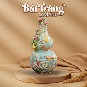 Hồ lô Bát Tràng Việt Nam Cửu Ngư Vạn Phúc xanh lam BT-HL11