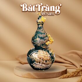 Hồ lô gốm sứ Bát Tràng xanh ngọc lục bảo Thuận Buồm Xuôi Gió BT-HL05