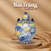 Vò rượu sứ men màu Bát Tràng họa tiết chim trĩ hoa đào BT-CR28