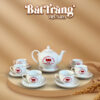 Ấm trà in logo quà tặng đại hội kẻ chỉ vàng dáng Camellia BT-QT99