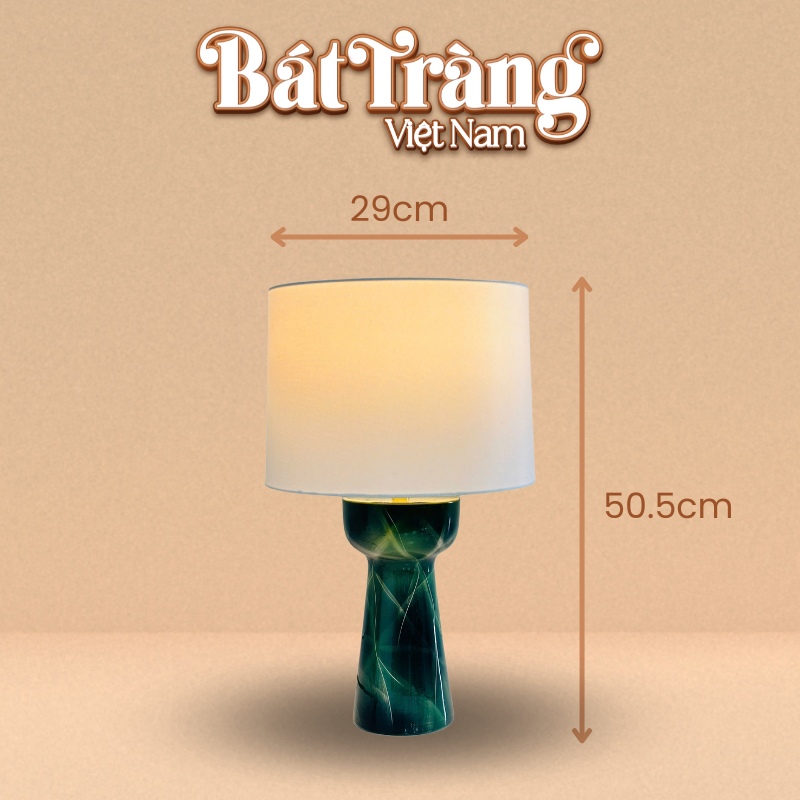 Tham khảo kích thước đèn ngủ Bát Tràng