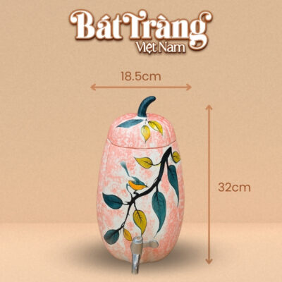 Tham khảo kích thước bình đựng nước dáng bí Bát Tràng