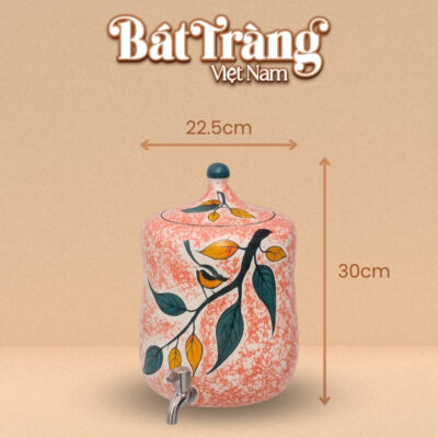 Tham khảo kích thước bình đựng nước dáng đu đủ Bát Tràng