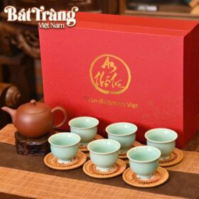 Bộ ấm chén An Thổ Túc Bát Tràng màu xanh ngọc BT-AC49