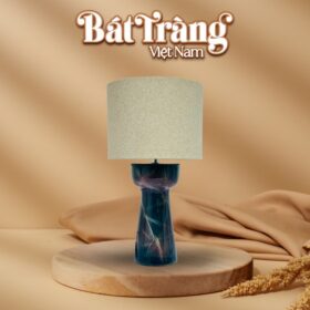 Đèn bàn gốm Bát Tràng màu tím loang cao 49cm BT-DN07