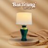 Đèn bàn gốm sứ Bát Tràng Việt Nam cao 52cm màu xanh ngọc BT-DN15