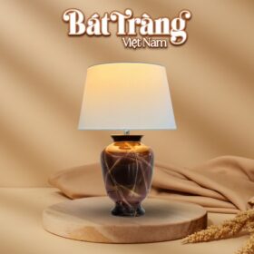 Đèn ngủ Bát Tràng Việt Nam màu nâu cao 46.5cm BT-DN10