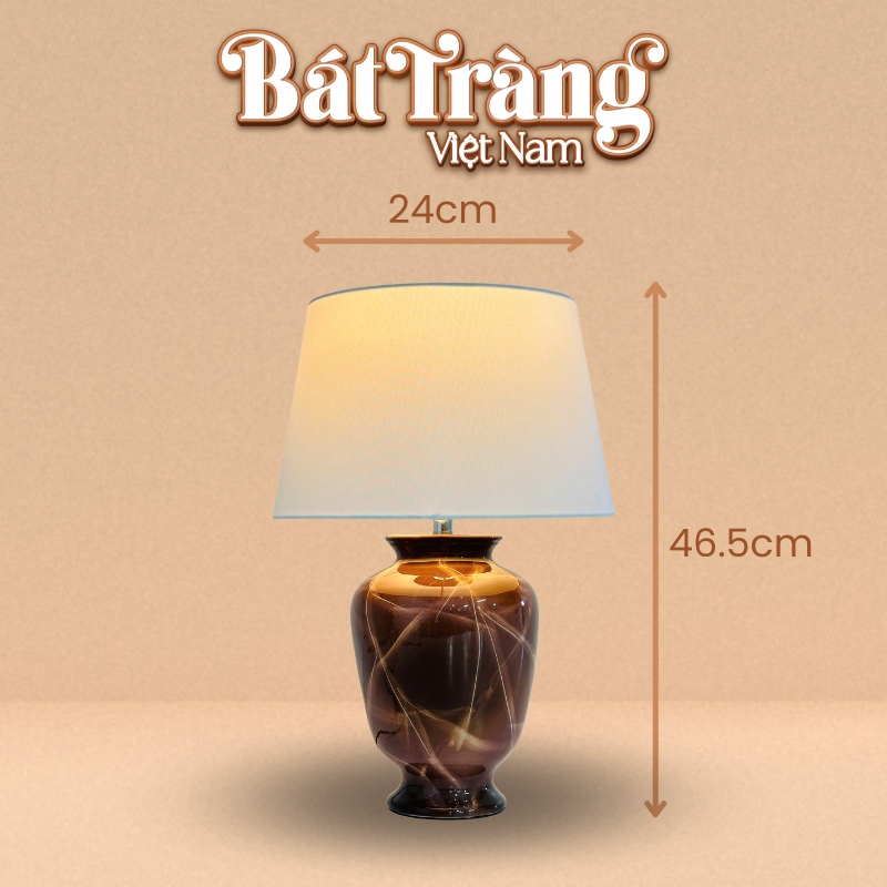 Tham khảo kích thước đèn ngủ Bát Tràng