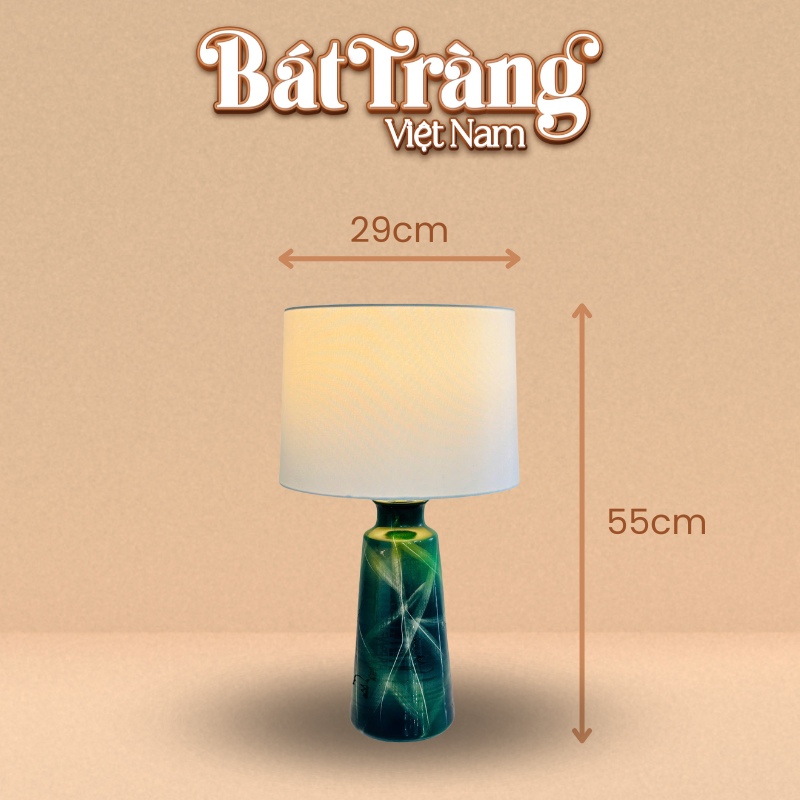 Tham khảo kích thước đèn ngủ Bát Tràng